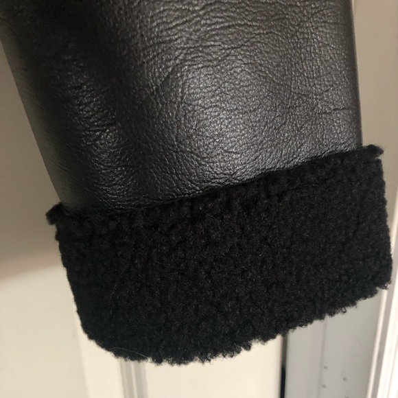 Zara Faux Leather Lined with Faux Shearling Jacket - Picture 14 of 16
